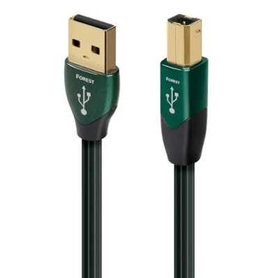 Abbildung von AudioQuest Forest Adapterkabel USB A zu B, Stecker auf Stecker, 3 m, Schwarz/goldfarben