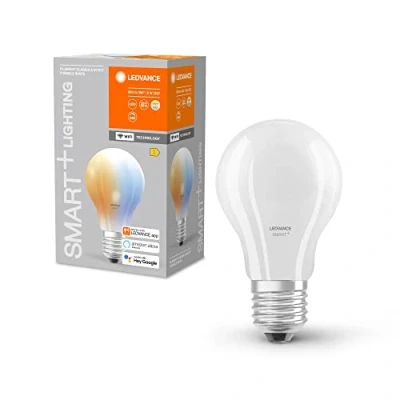 Abbildung von LEDVANCE Smarte LED Lampe mit WiFi Technologie für E27 Sockel, mattes Glas ,Lichtfarbe änderbar (2700K 6500K), 806 Lumen, Ersatz herkömmliche 60W Leuchtmittel, smart dimmbar, 1 er Pack