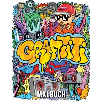 Abbildung von Graffiti Malbuch: Ein Kunst Malbuch für Erwachsene und Jugendliche mit 40 Original Street Art Zeichnungen, Buchstaben, Schriftarten, Charakteren vielem mehr!