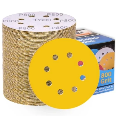 Abbildung von 100 Stück Schleifpapier 125mm Klett 800 Körnung Schleifscheiben Für Exzenterschleifer 8 Loch Schleifblätter Profi Holz Metall Entrosten und Farbe