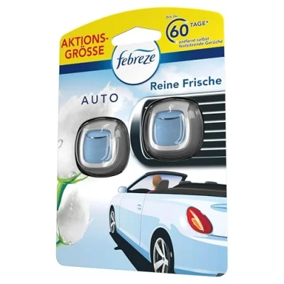 Abbildung von Febreze Auto Lufterfrischer 4ml, Clip Starterset 2 Stück Reine Frische, Bekämpft Gerüche Im