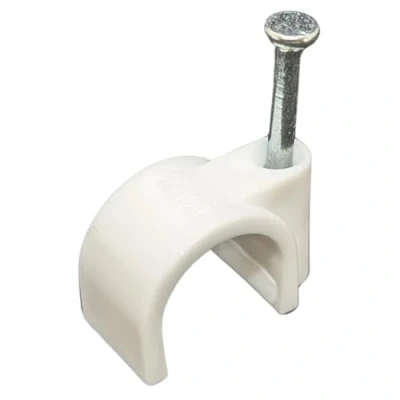 Abbildung von Lumonic 100x Nagelschelle 12mm für Kabel weiss Kabelschelle mit 25mm Nagel z.B. zur Befestigung an der Wand Kabelklemmen verschiedene Größen 4 14m