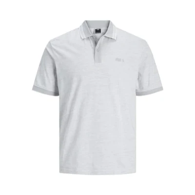 Abbildung von JACK &amp; JONES Herren Jcomelange Jersey Polo Ss Poloshirt, High Rise/Detail:White Melange, S