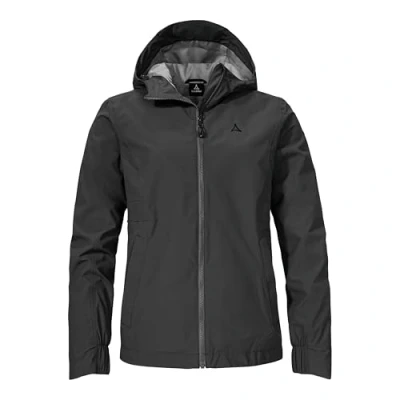Abbildung von Schöffel Damen Jacket Style Bohorok WMS, wasserdichte, atmungsaktive Outdoor Jacke, elegante Funktionsjacke mit Kapuze und Stufensaum, black, 40
