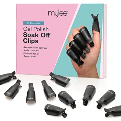 Abbildung von Gellack Einweich Clips (10 Stück) UV/LED Nagelgellack Entfernungsclips Nail Art Gel Entfernerkappen Für alle Fingertypen geeignet Langlebig und wiederverwendbar