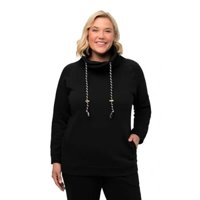 Abbildung von Ulla Popken Damen große Größen, Sweatshirt Schwarz 42 44