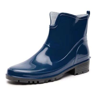 Abbildung von Ladeheid Damen Gummistiefel 100% Wasserdticht Regenstiefel LA 967 (Dunkelblau/Schwarz, 36 EU)