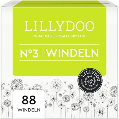 Abbildung von LILLYDOO hautfreundliche Windeln Größe 3 (6 10 kg), Halbmonatsbox (88 Windeln) (FSC Mix)