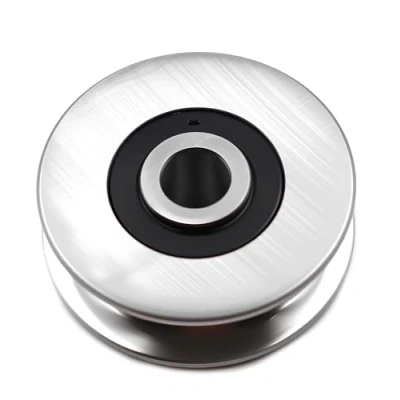Abbildung von Chiloskit 8 mm 400 kg Edelstahl Rillenkugellager Riemenscheibe Metallrolle Radlager Draht Seilrolle für Hebeführung, Innendurchmesser (50 mm)