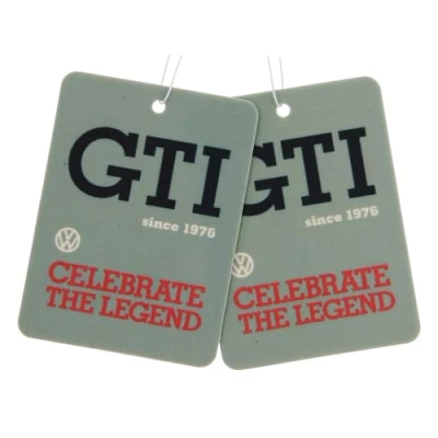 Abbildung von BRISA VW Collection Volkswagen Luft Erfrischer Duft Spender im GTI Motiv 2ER SET (ENERGY/CELEBRATE THE LEGEND/GRAU)