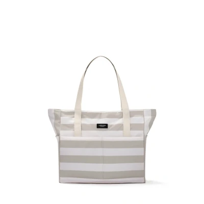 Abbildung von LARKSON Strandtasche Damen &amp; Herren Beige Linn Große Beach Bag für Strand, Schwimmbad, Pool Tote Badetasche XXL mit Reißverschluss Leicht