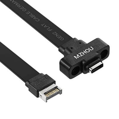 Abbildung von MZHOU USB 3.1 Gen 2 10G Internal A Cable to C Quick Charge Button,USB auf Type Panel Front Extender Adapter