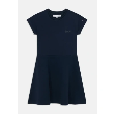 Abbildung von Tommy Hilfiger Spacer Interlock Dress Jerseykleid für Kinder, Größe: 98, Dark night navy