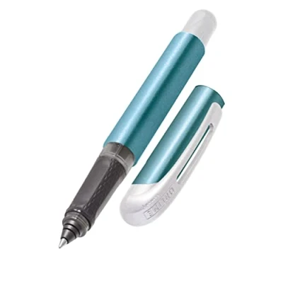 Abbildung von Online Tintenpatronen Rollerball College Metallic Blue, für Rechtshänder &amp; Linkshänder, ergonomisches Griffstück, hochwertiger Roller Ball, Standard Tintenpatronen, inkl. Kombipatrone blau