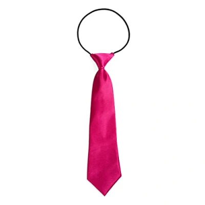 Abbildung von DonDon Jungen Krawatte Kinder im Seidenlook glänzend 7,0 cm breit mit elastischem Gummiband Rosa 2
