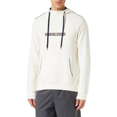 Abbildung von Emporio Armani Herren Men&#039;s Brushed Terry Hooded Sweatshirt, Cream, M EU