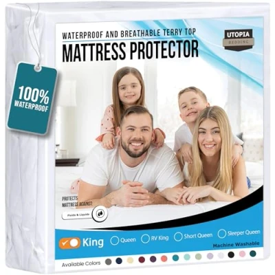 Abbildung von Utopia Betten Hypoallergen 100% wasserdicht Matratzenschoner Vinyl frei