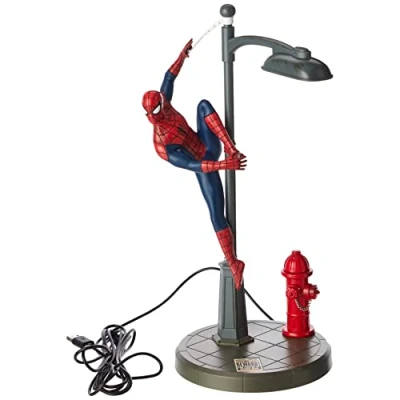 Abbildung von Paladone Spiderman Lampe, Spidey Tischlampe Lizenzierte Marvel Comics Merchandise, PP6369MC, Rot, Blau, Grau, 17D x 17W 31.8H