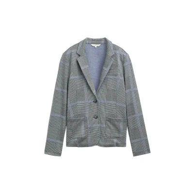 Abbildung von TOM Tailor Karierter Blazer, Damen, Größe: XXL, Navy blue check