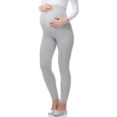 Abbildung von BE Mammy Lange Umstandsleggings aus Viskose Leggings Blickdicht Damen, Maternity Clothing, Ideal für die Schwangerschaft 02 (Melange, XL)