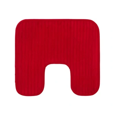 Abbildung von Gözze Rutschfester Weicher Toilettenteppich in U Form, 100% Polyester, 50 x 45 cm Bordeaux