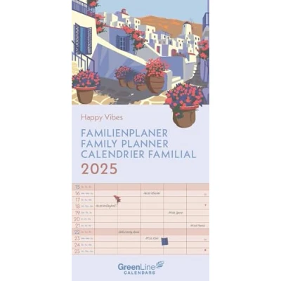 Abbildung von GreenLine Happy Vibes 2025 Familienplaner Familien Kalender Wandkalender 22x45