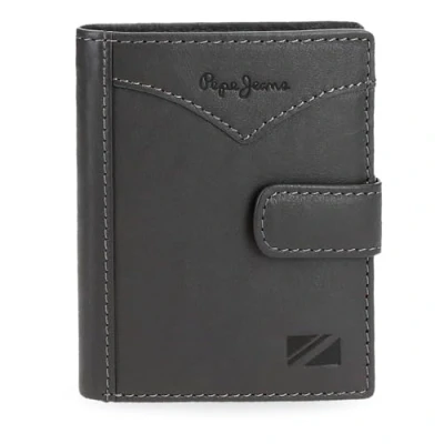 Abbildung von Pepe Jeans Joumma Bags Vertikale Geldbörse mit Klickverschluss, grau, 8,5 x 10,5 1 cm, Leder, Talla única, Klickverschluss