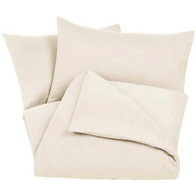 Abbildung von Amazon Basics 3Stück Deluxe Bettwäsche Set aus Mikrofaser, 230 x 220 cm, Beige, Einfarbig