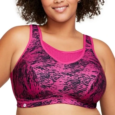 Abbildung von Glamorise Damen Hochleistungs Bustier Sport BH, Fuchsia Print,80F