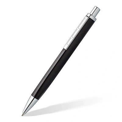 Abbildung von STAEDTLER Druckkugelschreiber triplus 444 M, Farbe Antique Anthracite, hochwertiges Metallgehäuse in ergonomischer Dreikantform, Großraummine Schreibfarbe Blau, M09 3