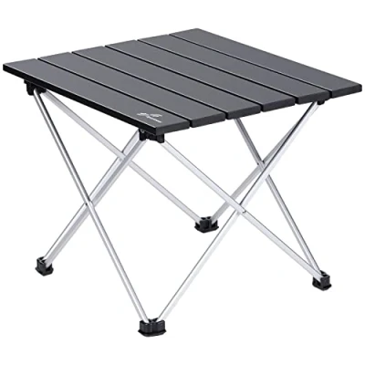 Abbildung von Sportneer Campingtisch, Klapptisch Camping, Aluminium Camping Tisch Leichte mit Tasche, Leicht zu tragen, klappbar Präfekt für Picknick Kochen Garten Wandern Reisen, Schwarz, M