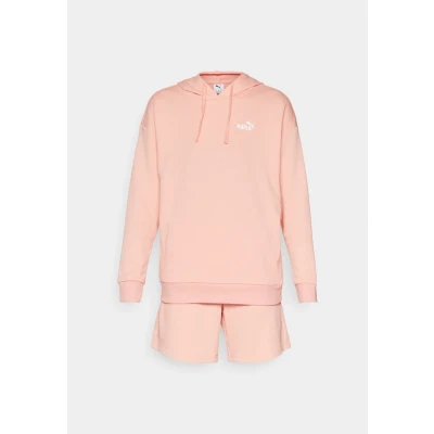 Abbildung von Puma Short Hooded Relaxed SUIT SET Trainingsanzug, Damen, Größe: Medium, Pink fruit