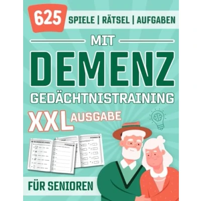 Abbildung von Gedächtnistraining für Senioren mit Demenz: XXL Demenz Beschäftigung Rätselbuch, 625 einfache und spannende Spiele, Rätsel Aufgaben ... Opa in Großdruck (Gedächtnistraining Demenz)