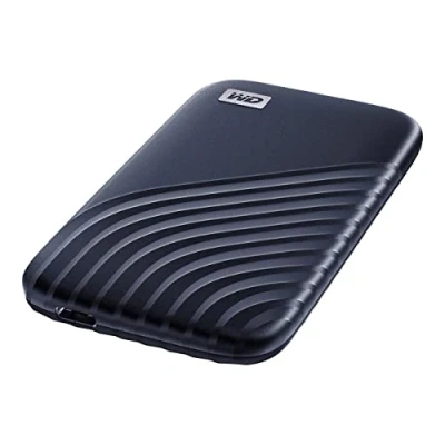 Abbildung von WD My Passport SSD 2 TB mobiler Speicher (NVMe Technologie, USB C und 3.2 Gen kompatibel, Lesen 1050 MB/s, Schreiben 1000 MB/s) Mitternachtsblau, Festkörper Laufwerk