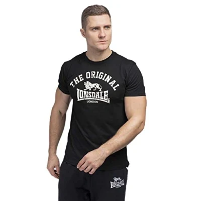 Abbildung von Lonsdale Normale Passform Original Tshirt print, Herren, Größe: 3XL, Black