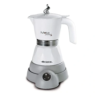 Abbildung von Ariete 1358 Moka Aroma elektrische Kaffeemaschine für 2 4 Tassen, 400 W, Abschaltautomatik, Warmhaltefunktion auf 30, Weiß