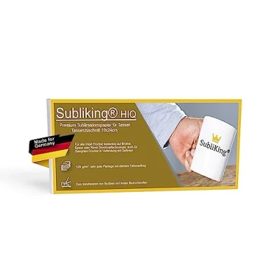 Abbildung von Subliking® HiQ Premium Sublimationspapier 120g für Tassen &amp; Becher, 100Bl. 10x24cm (Tassenzuschnitt), schnelltrocknend wischfest