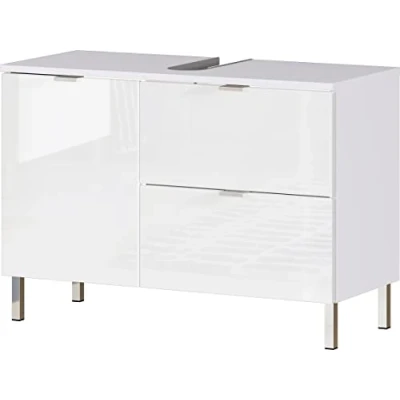Abbildung von Germania WB Unterschrank 8529 84 GW MAURESA, in weiß, Fronten Hochglanz, Zwei Schubkästen, Oberboden mit Aussparung für Siphon, 60x56x34 cm (BxHxT)