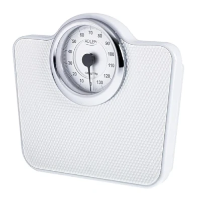 Abbildung von Adler AD 8180 Mechanische Personenwaage Körpergewicht Analoge Fitnesswaage 136kg Kapazität ⌀15cm Zifferblatt Rutschfeste Oberfläche Leicht ablesbar Kalibriert mit Knopf