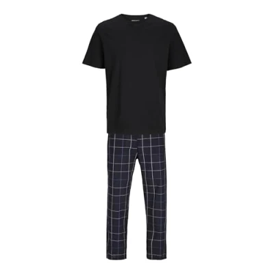 Abbildung von Jack &amp; Jones Giftbox Nachtwäsche Set, Herren, Größe: Medium, Black pack pants navy check