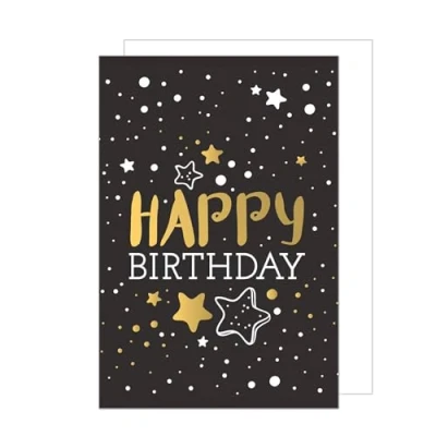 Abbildung von Edition Seidel Premium XXL Maxi Glückwunschkarte zum Geburtstag mit Umschlag Format DIN A4. Geburtstagskarte Grusskarte Karte Billet Happy Birthday Mann Frau Sterne Gold (A4 G3457)