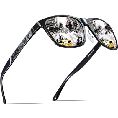 Abbildung von ATTCL Herren Polarisierte Fahren Sonnenbrille Al Mg Metall Rahme Ultra Leicht 8587 Silver UV400 CAT 3 CE