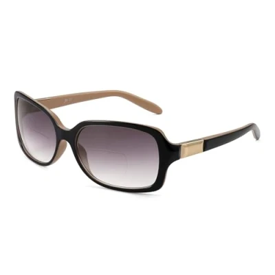 Abbildung von JM Klassisch Bifokal Lesebrille Platz Stylish Gradient Sonnenbrillen Leser für Damen +4.0 Schwarz