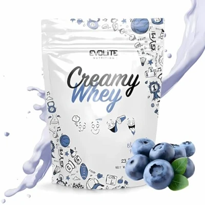 Abbildung von Evolite Whey Protein Pulver 700 g Molke Powder mit Buttermilch 21 pro Portion 23 Portionen Molkenprotein Konzentrat Ideal zum Muskelaufbau und erhalt Blueberry