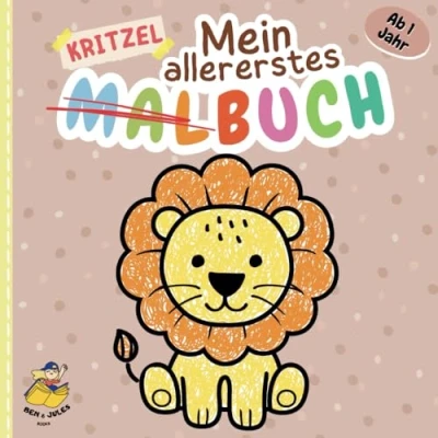 Abbildung von Kritzelbuch ab 1 Jahr: Erstes Malbuch mit 60 großen und einfachen Motive zum Kritzeln &amp; Ausmalen für Kleinkinder Jahr I Liebevoll gestaltet Förderung Kreativität Motorik