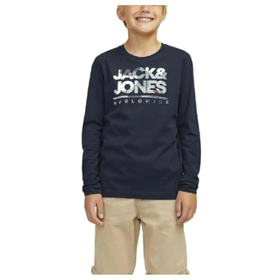 Abbildung von Jack &amp; Jones Junior Jjluke CREW NECK Langarmshirt für Kinder, Größe: 164, Navy blazer