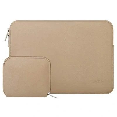 Abbildung von MOSISO Laptop Hülle Tasche Kompatibel mit MacBook Air/Pro Retina,13 13,3 Zoll Notebook,Kompatibel Pro 14 2024 2021 M3 M2 M1 Chip Max,Neopren Sleeve Klein Fall,Aprikose