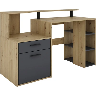Abbildung von byLIVING Schreibtisch "Louise" Breite 140 cm, Regal-Schreibtisch mit viel Stauraum