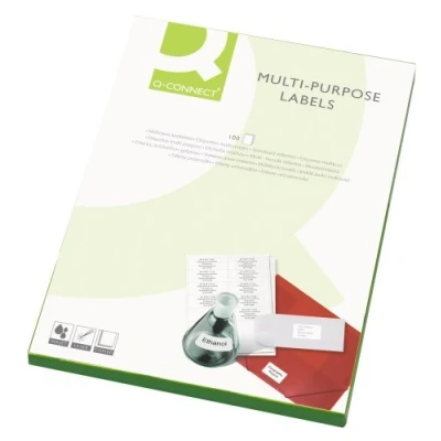 Abbildung von Q Connect KF02246 Mehrzweck Etiketten, 105 x 148 mm, 4 Stück pro A4 Blatt (500 Stück), weiß 100