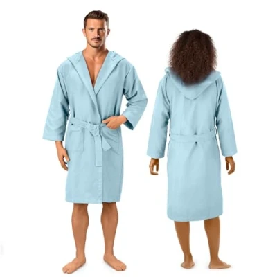 Abbildung von JEMIDI Bademantel Morgenmantel Unisex kuschelweicher Reisebademantel Saunamantel Mikrofaser für Damen und Herren leicht in versch. Farben Größen